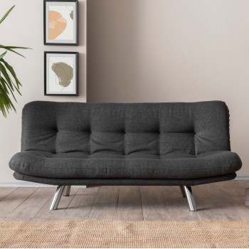 3-Seat Sofa-Bed Misa Small Sofabed - Dark Grey Dark Grey