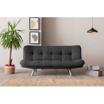 3-Seat Sofa-Bed Misa Small Sofabed - Dark Grey Dark Grey