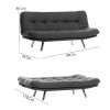 3-Seat Sofa-Bed Misa Small Sofabed - Dark Grey Dark Grey