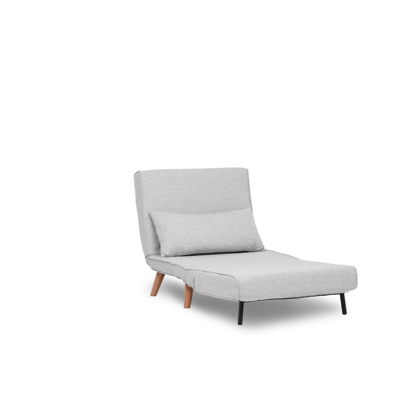 Atelier del Sofa 1-Seat Sofa-Bed Folde Single - Teddy Fabric - Grey Grey