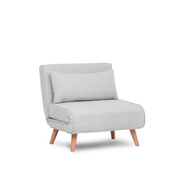 Atelier del Sofa 1-Seat Sofa-Bed Folde Single - Teddy Fabric - Grey Grey