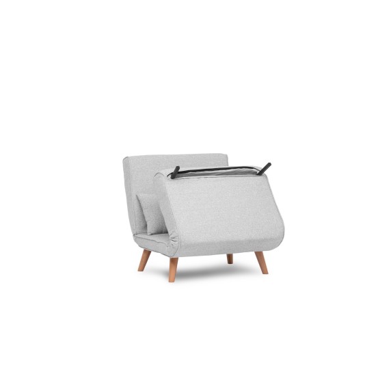 Atelier del Sofa 1-Seat Sofa-Bed Folde Single - Teddy Fabric - Grey Grey
