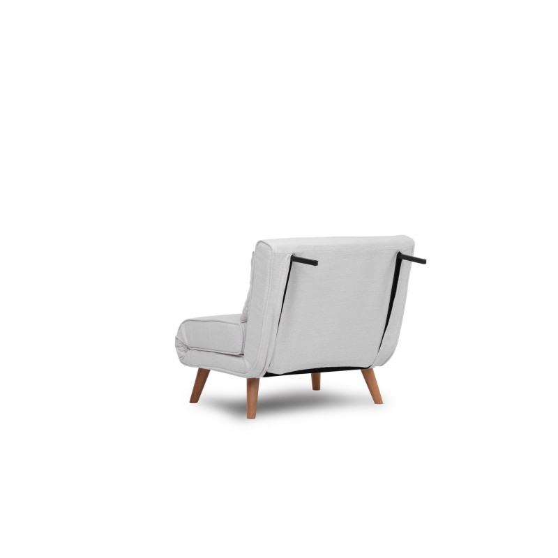 1-Seat Sofa-Bed Folde Single - Teddy Fabric - White White