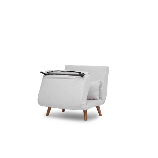 1-Seat Sofa-Bed Folde Single - Teddy Fabric - White White
