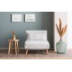 1-Seat Sofa-Bed Folde Single - Teddy Fabric - White White