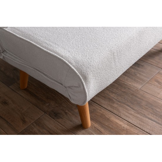 1-Seat Sofa-Bed Folde Single - Teddy Fabric - White White