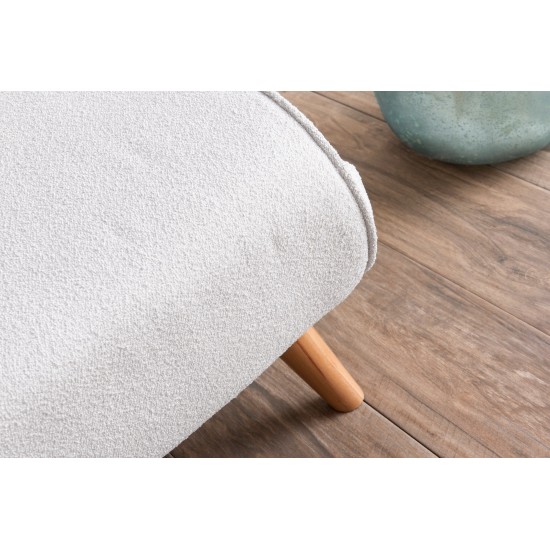1-Seat Sofa-Bed Folde Single - Teddy Fabric - White White