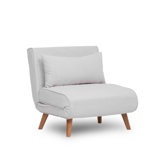 1-Seat Sofa-Bed Folde Single - Teddy Fabric - White White