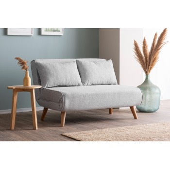 2-Seat Sofa-Bed Folde 2-Seater - Teddy Fabric - Grey Grey
