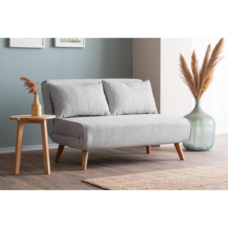 Atelier del Sofa 2-Seat Sofa-Bed Folde 2-Seater - Teddy Fabric - Grey Grey