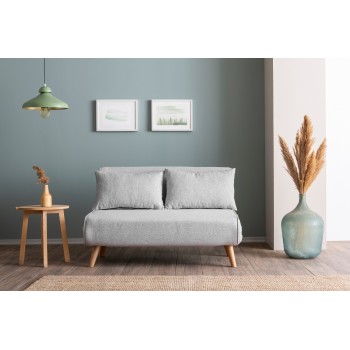 2-Seat Sofa-Bed Folde 2-Seater - Teddy Fabric - Grey Grey