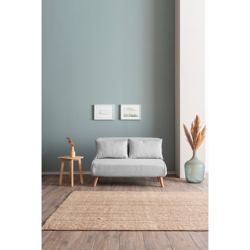 Atelier del Sofa 2-Seat Sofa-Bed Folde 2-Seater - Teddy Fabric - Grey Grey