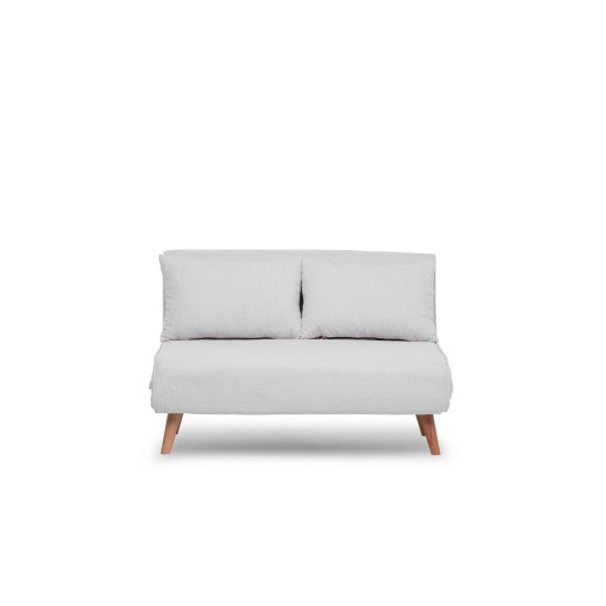 2-Seat Sofa-Bed Folde 2-Seater - Teddy Fabric - White White 2-Seat Sofa-Bed Folde 2-Seater - Teddy Fabric - White White