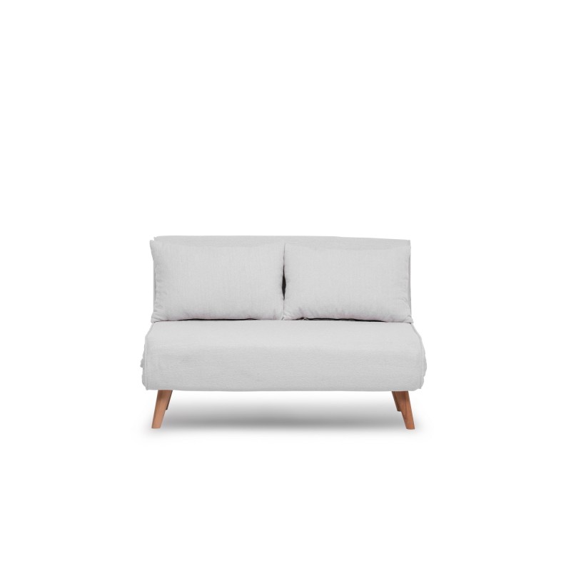 2-Seat Sofa-Bed Folde 2-Seater - Teddy Fabric - White White