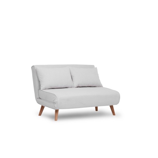 2-Seat Sofa-Bed Folde 2-Seater - Teddy Fabric - White White 2-Seat Sofa-Bed Folde 2-Seater - Teddy Fabric - White White