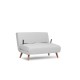 2-Seat Sofa-Bed Folde 2-Seater - Teddy Fabric - White White 2-Seat Sofa-Bed Folde 2-Seater - Teddy Fabric - White White