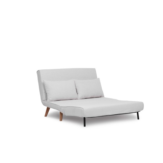 2-Seat Sofa-Bed Folde 2-Seater - Teddy Fabric - White White 2-Seat Sofa-Bed Folde 2-Seater - Teddy Fabric - White White