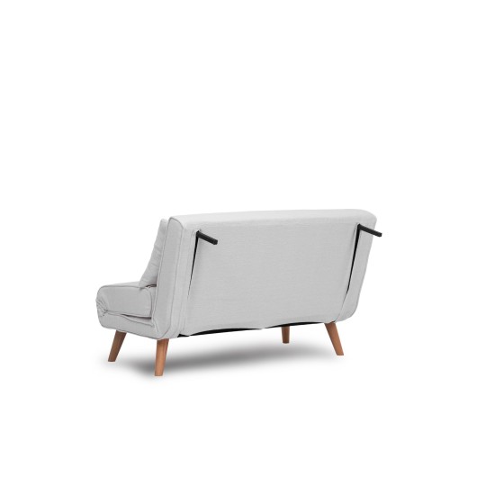 2-Seat Sofa-Bed Folde 2-Seater - Teddy Fabric - White White 2-Seat Sofa-Bed Folde 2-Seater - Teddy Fabric - White White
