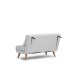 2-Seat Sofa-Bed Folde 2-Seater - Teddy Fabric - White White 2-Seat Sofa-Bed Folde 2-Seater - Teddy Fabric - White White