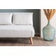 2-Seat Sofa-Bed Folde 2-Seater - Teddy Fabric - White White 2-Seat Sofa-Bed Folde 2-Seater - Teddy Fabric - White White