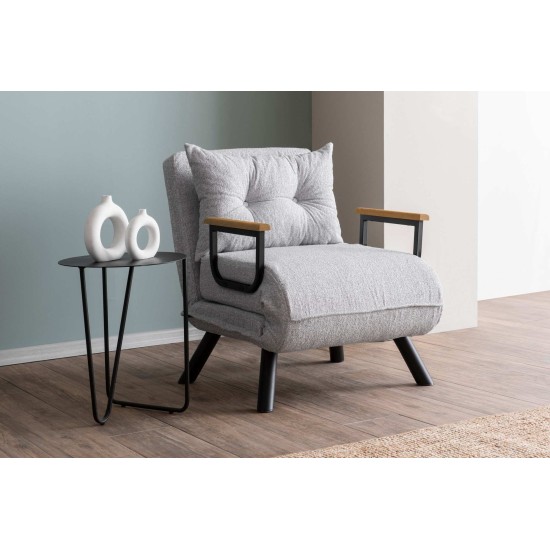 Πολυθρόνα Κρεβάτι - Sando Single - Χρώμα Γκρι - 175x60x60εκ