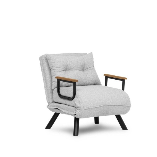 Πολυθρόνα Κρεβάτι - Sando Single - Χρώμα Γκρι - 175x60x60εκ