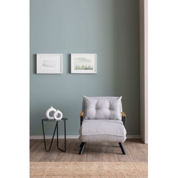 Πολυθρόνα Κρεβάτι - Sando Single - Χρώμα Γκρι - 175x60x60εκ