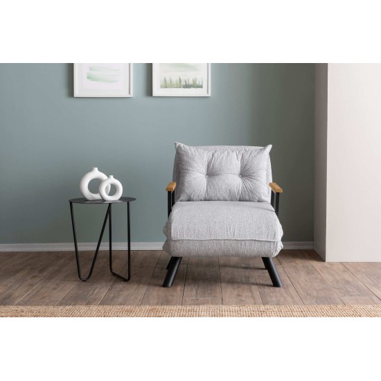 Πολυθρόνα Κρεβάτι - Sando Single - Χρώμα Γκρι - 175x60x60εκ