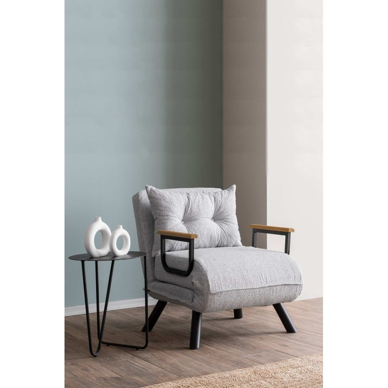 Πολυθρόνα Κρεβάτι - Sando Single - Χρώμα Γκρι - 175x60x60εκ