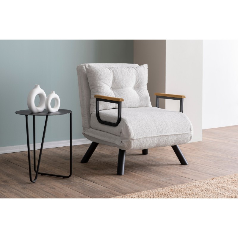 Πολυθρόνα Κρεβάτι - Sando Single - Χρώμα Λευκό - 175x60x60εκ