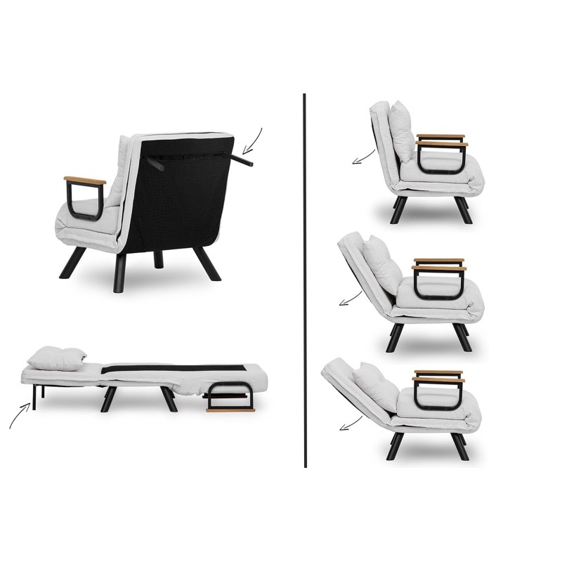 Πολυθρόνα Κρεβάτι - Sando Single - Χρώμα Λευκό - 175x60x60εκ