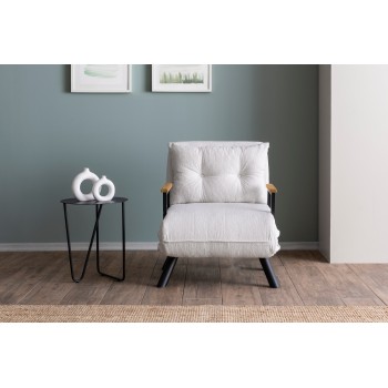 Πολυθρόνα Κρεβάτι - Sando Single - Χρώμα Λευκό - 175x60x60εκ