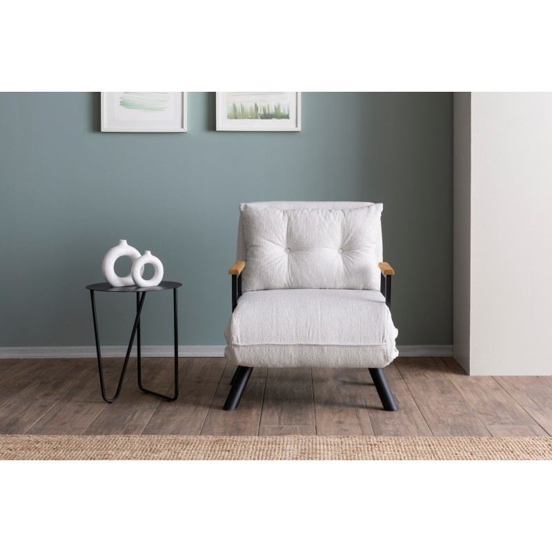Πολυθρόνα Κρεβάτι - Sando Single - Χρώμα Λευκό - 175x60x60εκ