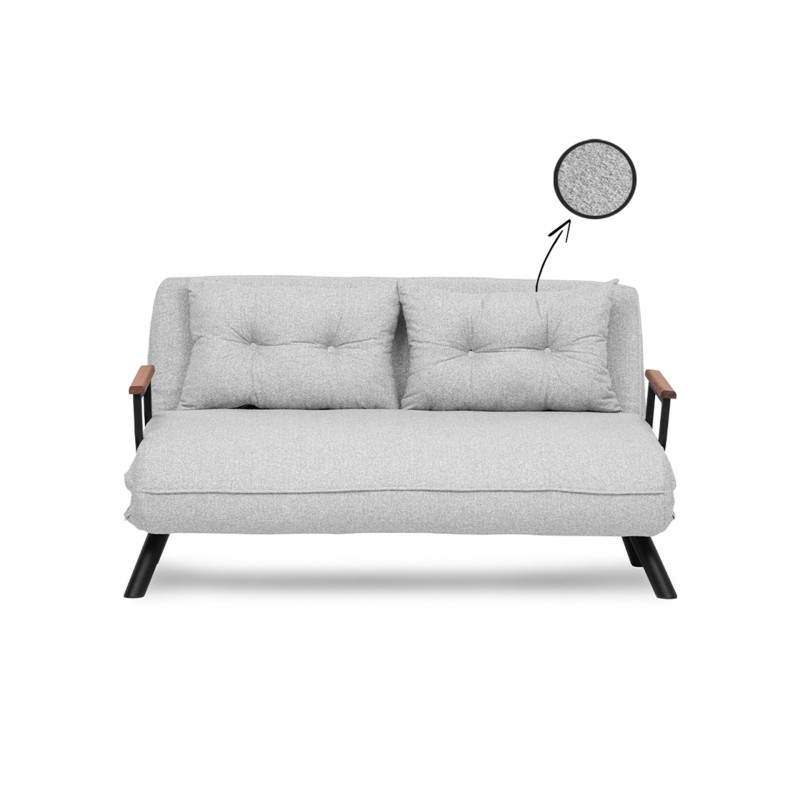 Καναπές Κρεβάτι Διθέσιος - Sando 2 - Χρώμα Γκρι - 133x50x45εκ