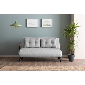 Καναπές Κρεβάτι Διθέσιος - Sando 2 - Χρώμα Γκρι - 133x50x45εκ