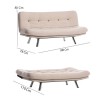 3-Seat Sofa-Bed Misa Small Sofabed v3 - Cream Cream