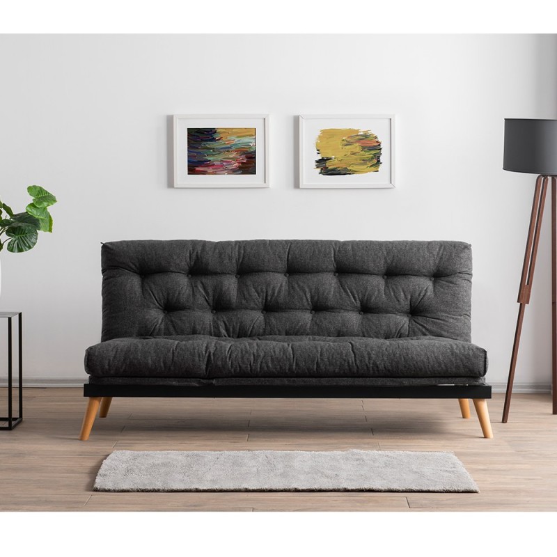 3-Seat Sofa-Bed Saki - Dark Grey Dark Grey