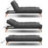 3-Seat Sofa-Bed Saki - Dark Grey Dark Grey