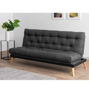 3-Seat Sofa-Bed Saki - Dark Grey Dark Grey