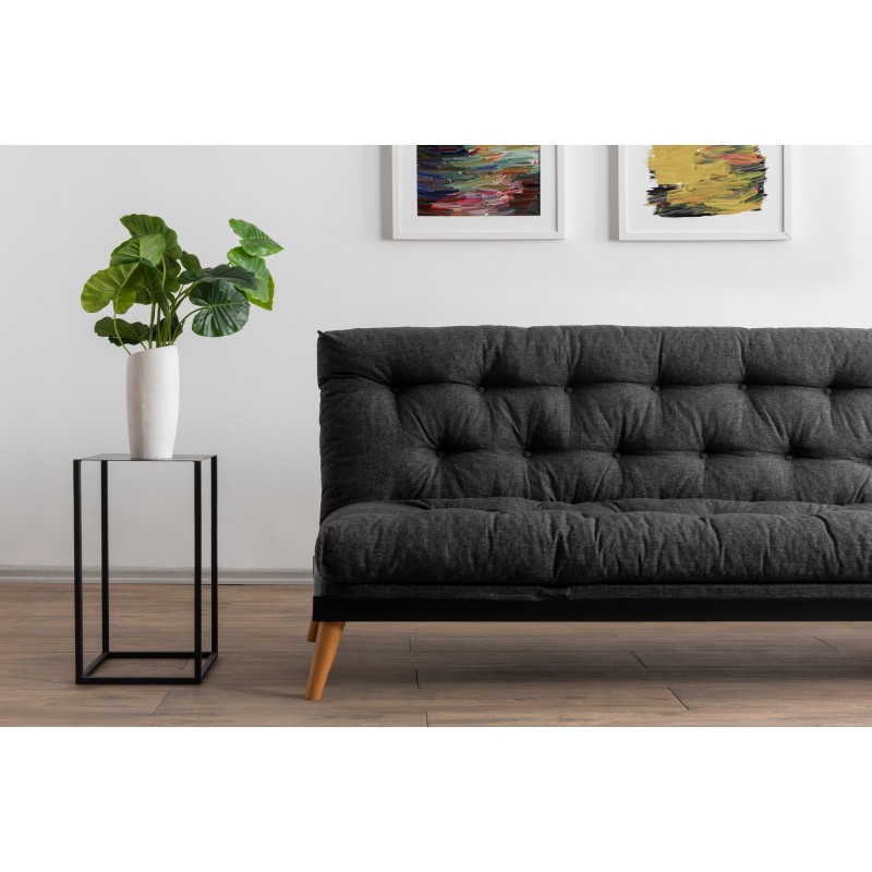 3-Seat Sofa-Bed Saki - Dark Grey Dark Grey