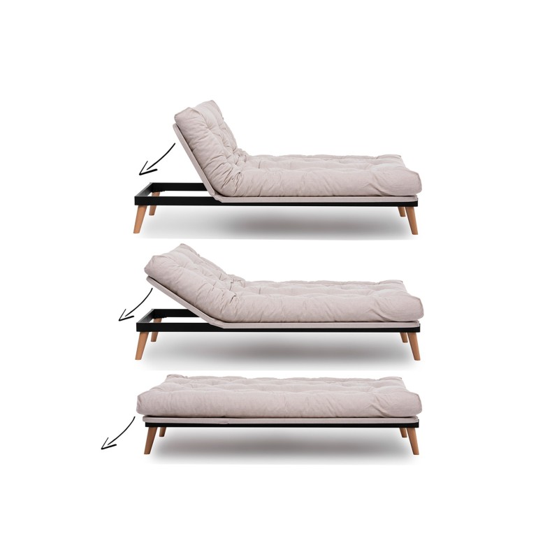 3-Seat Sofa-Bed Saki - Cream Cream