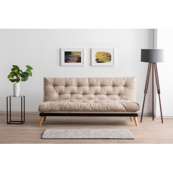 3-Seat Sofa-Bed Saki - Cream Cream
