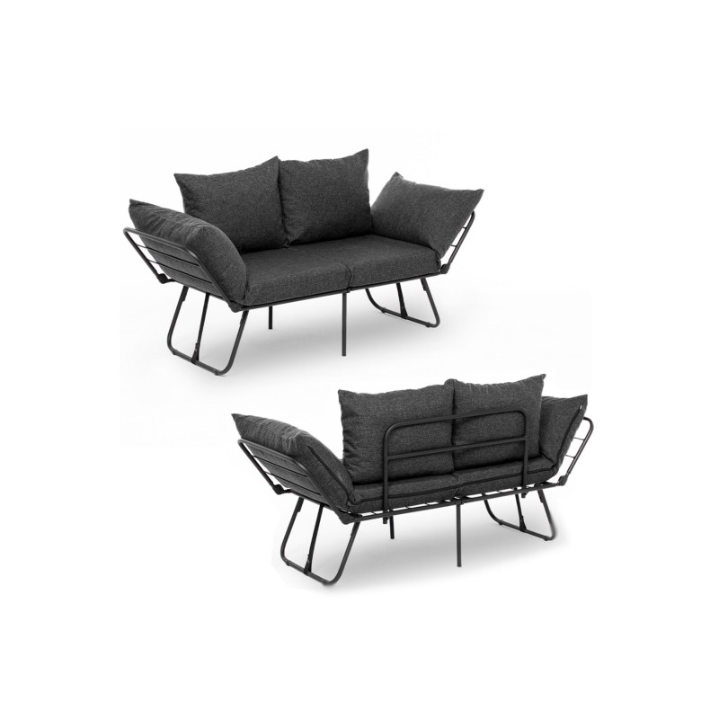 Καναπές Κρεβάτι Διθέσιος - Viper - Χρώμα Σκούρο Γκρι - 100x42x40εκ