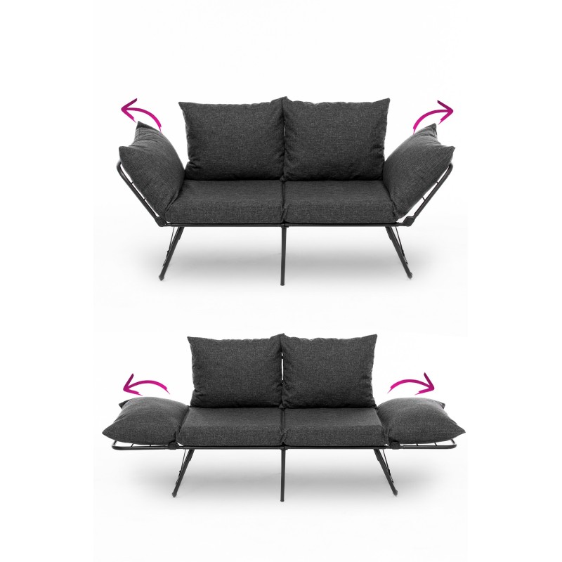 Καναπές Κρεβάτι Διθέσιος - Viper - Χρώμα Σκούρο Γκρι - 100x42x40εκ