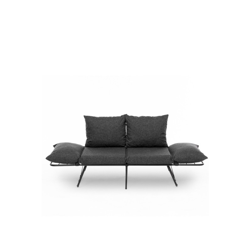 Καναπές Κρεβάτι Διθέσιος - Viper - Χρώμα Σκούρο Γκρι - 100x42x40εκ