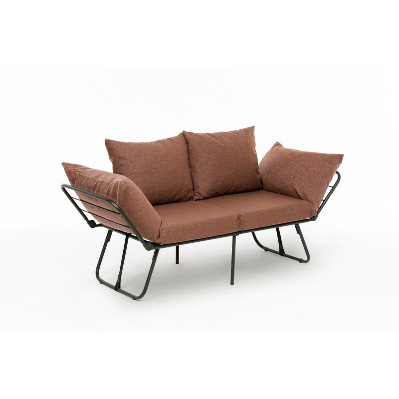 Καναπές Κρεβάτι Διθέσιος - Viper - Χρώμα Ανοιχτό Καφέ - 100x42x40εκ