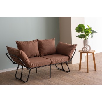 Καναπές Κρεβάτι Διθέσιος - Viper - Χρώμα Ανοιχτό Καφέ - 100x42x40εκ