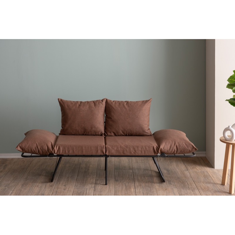 Καναπές Κρεβάτι Διθέσιος - Viper - Χρώμα Ανοιχτό Καφέ - 100x42x40εκ