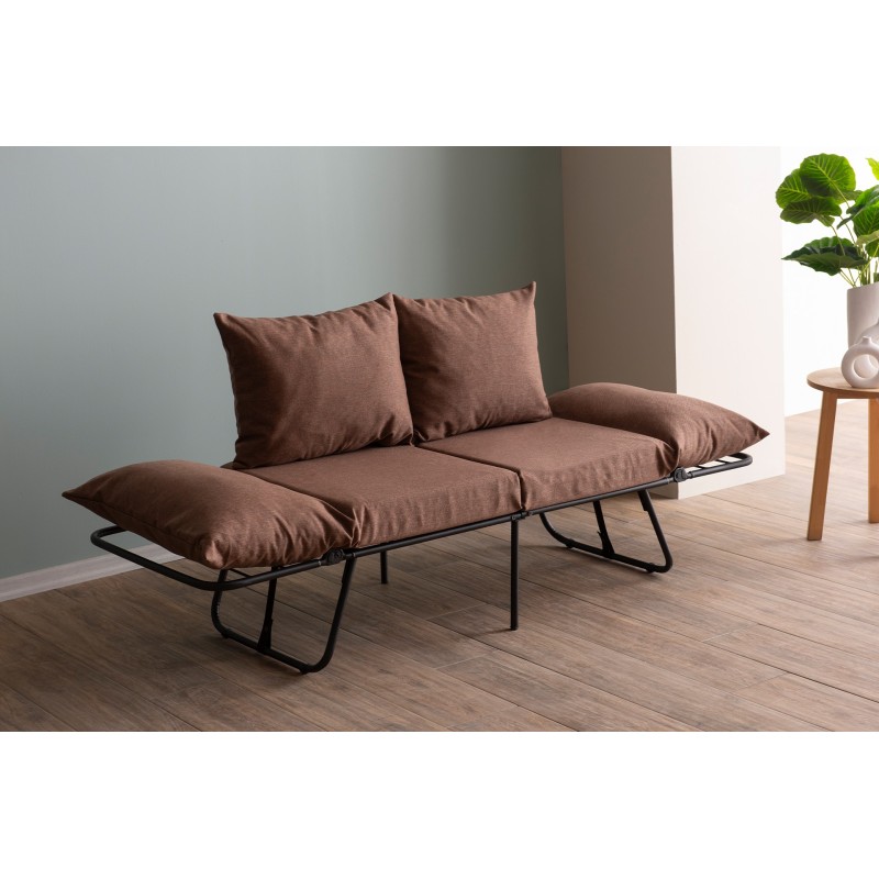 Καναπές Κρεβάτι Διθέσιος - Viper - Χρώμα Ανοιχτό Καφέ - 100x42x40εκ