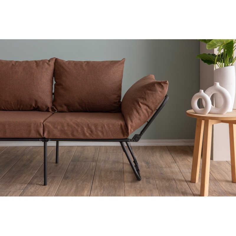 Καναπές Κρεβάτι Διθέσιος - Viper - Χρώμα Ανοιχτό Καφέ - 100x42x40εκ